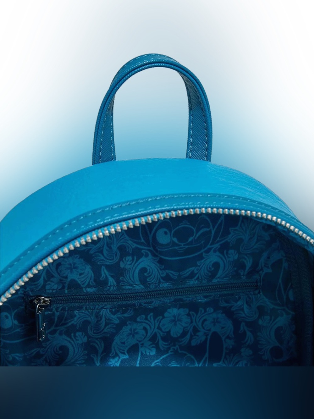 Loungefly Lilo & Stitch Blue Tooling Debossed Mini Backpack - Picture 4 of 4